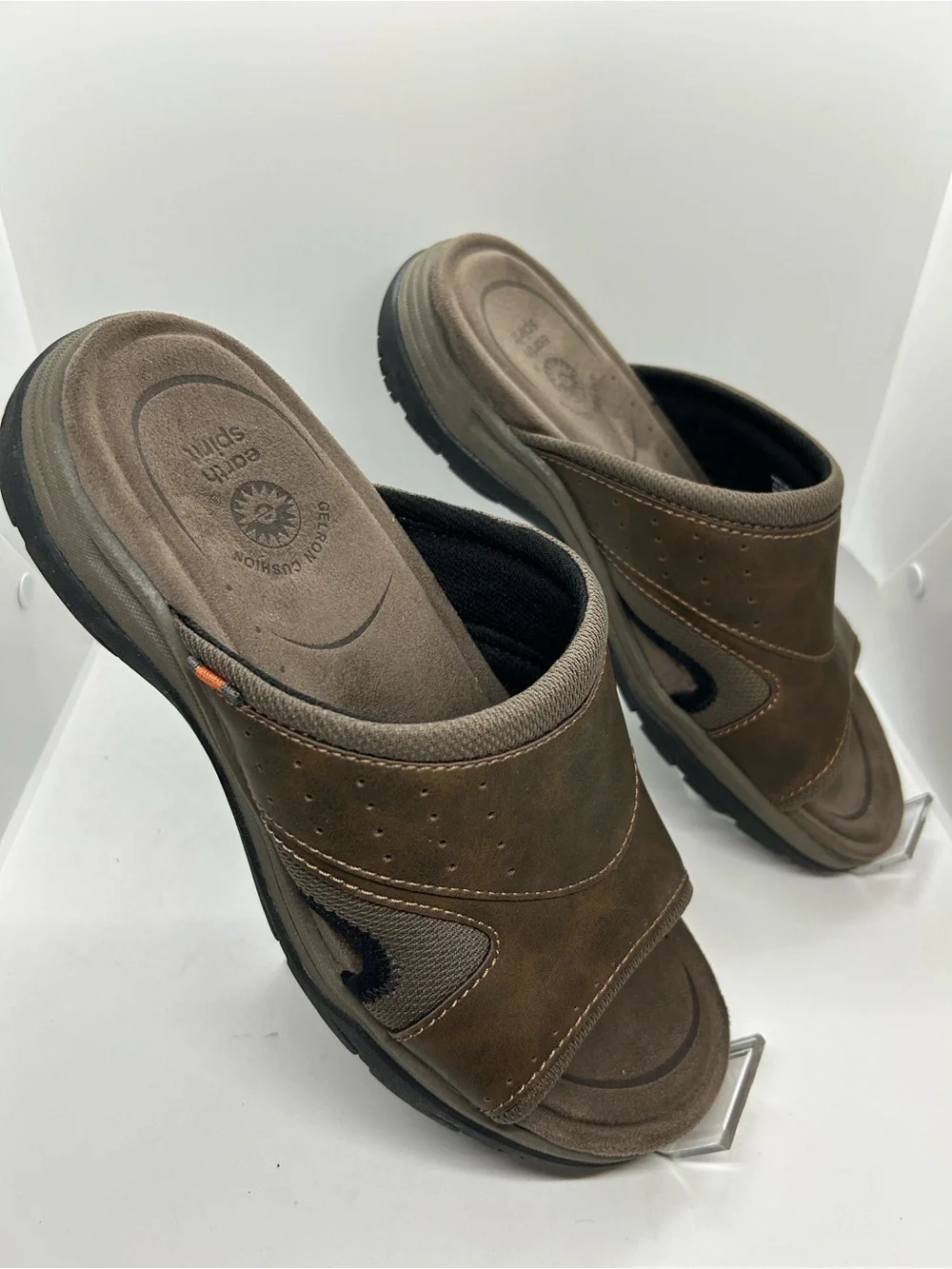 Earth Spirit Mens Brown Gelron Cushion Slide Sandals Size 11 US